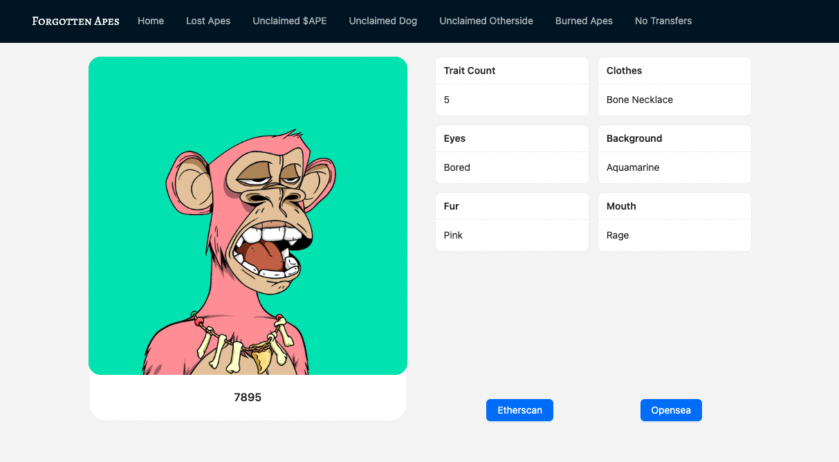 Forgotten Apes Ape 7895